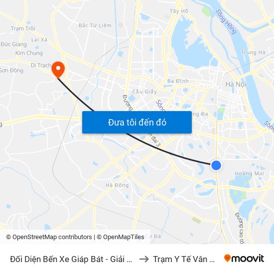 Đối Diện Bến Xe Giáp Bát - Giải Phóng to Trạm Y Tế Vân Canh map