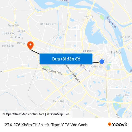 274-276 Khâm Thiên to Trạm Y Tế Vân Canh map