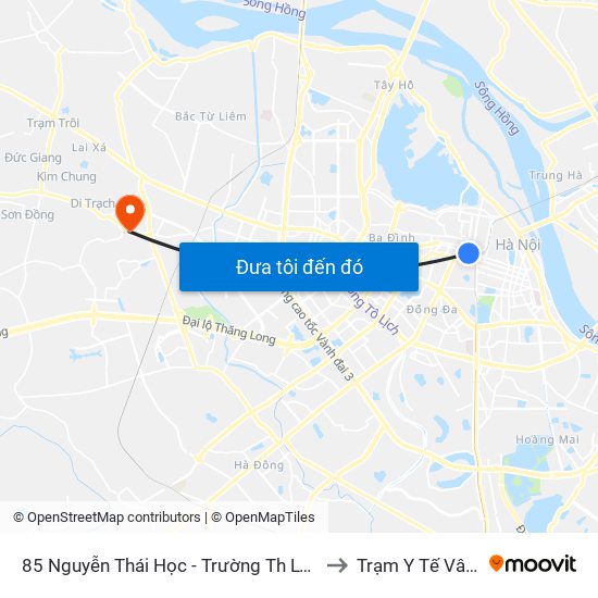 85 Nguyễn Thái Học - Trường Th Lý Thường Kiệt to Trạm Y Tế Vân Canh map
