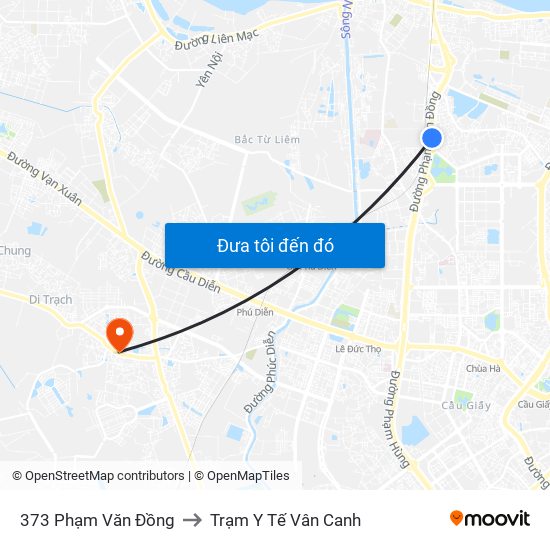 373 Phạm Văn Đồng to Trạm Y Tế Vân Canh map