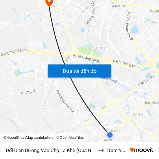 Đối Diện Đường Vào Chợ La Khê (Qua Ga Metro La Khê) - 405 Quang Trung (Hà Đông) to Trạm Y Tế Vân Canh map