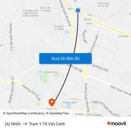 (A) Nhổn to Trạm Y Tế Vân Canh map