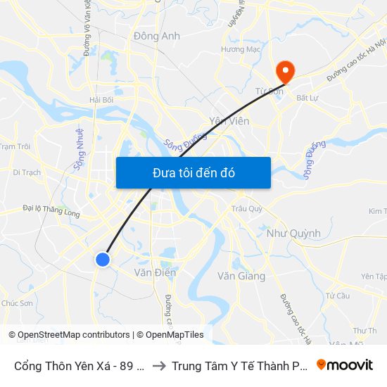 Cổng Thôn Yên Xá - 89 Cầu Bươu to Trung Tâm Y Tế Thành Phố Từ Sơn map