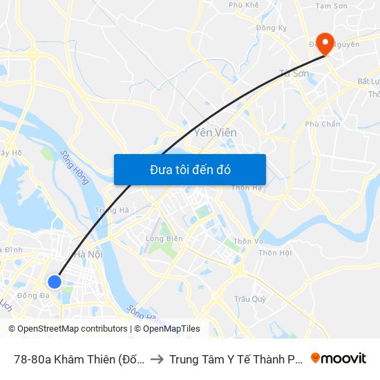 78-80a Khâm Thiên (Đối Diện 71) to Trung Tâm Y Tế Thành Phố Từ Sơn map