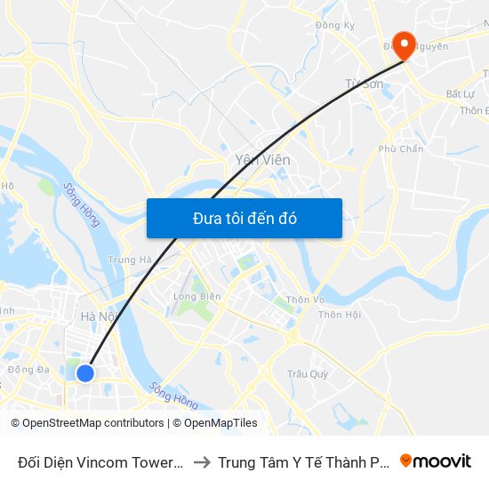 Đối Diện Vincom Tower - Bà Triệu to Trung Tâm Y Tế Thành Phố Từ Sơn map