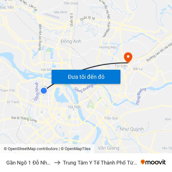 Gần Ngõ 1 Đỗ Nhuận to Trung Tâm Y Tế Thành Phố Từ Sơn map