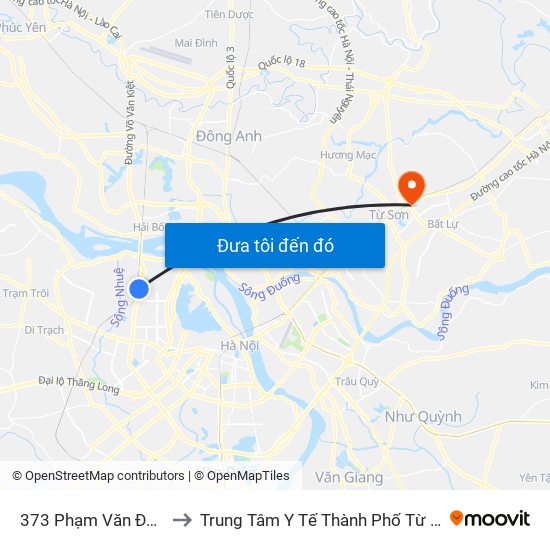 373 Phạm Văn Đồng to Trung Tâm Y Tế Thành Phố Từ Sơn map