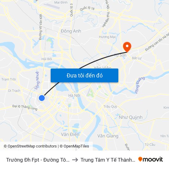 Trường Đh Fpt - Đường Tôn Thất Thuyết to Trung Tâm Y Tế Thành Phố Từ Sơn map