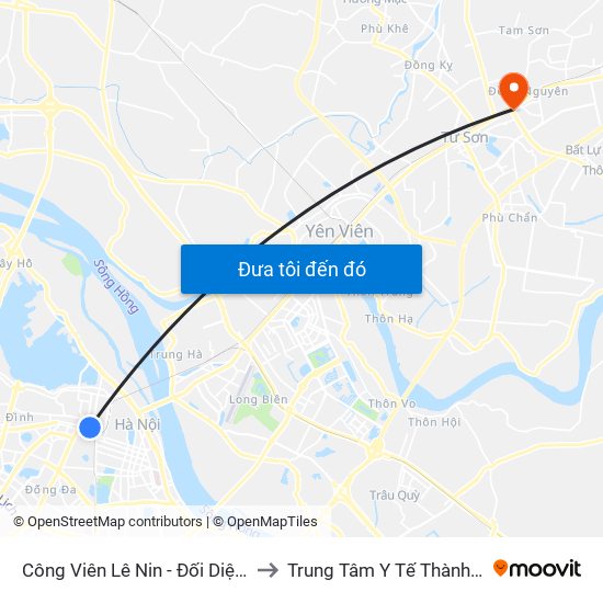 Công Viên Lê Nin - Đối Diện 35 Trần Phú to Trung Tâm Y Tế Thành Phố Từ Sơn map