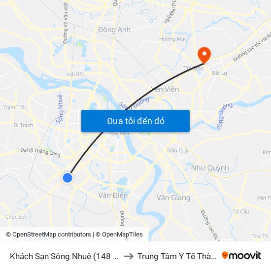Khách Sạn Sông Nhuệ (148 Trần Phú- Hà Đông) to Trung Tâm Y Tế Thành Phố Từ Sơn map