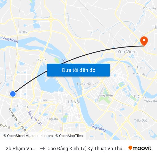 2b Phạm Văn Đồng to Cao Đẳng Kinh Tế, Kỹ Thuật Và Thủy Sản (Khu 2) map