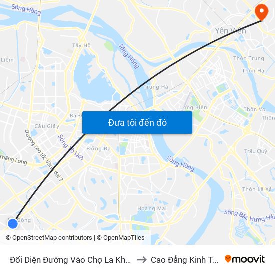 Đối Diện Đường Vào Chợ La Khê (Qua Ga Metro La Khê) - 405 Quang Trung (Hà Đông) to Cao Đẳng Kinh Tế, Kỹ Thuật Và Thủy Sản (Khu 2) map