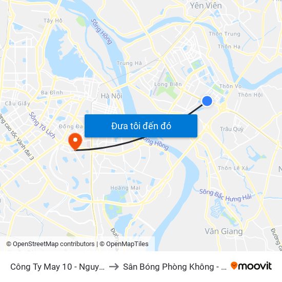 Công Ty May 10 - Nguyễn Văn Linh to Sân Bóng Phòng Không - Không Quân map