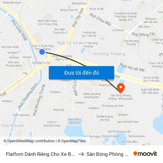 Flatfom Dành Riêng Cho Xe Buýt Trước Nhà 45 Đường Láng to Sân Bóng Phòng Không - Không Quân map