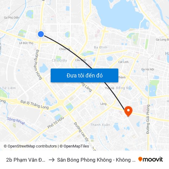 2b Phạm Văn Đồng to Sân Bóng Phòng Không - Không Quân map