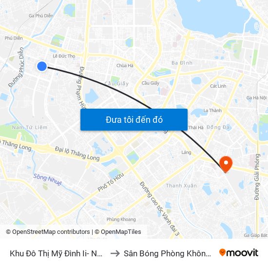 Khu Đô Thị Mỹ Đình Ii- Nguyễn Cơ Thạch to Sân Bóng Phòng Không - Không Quân map