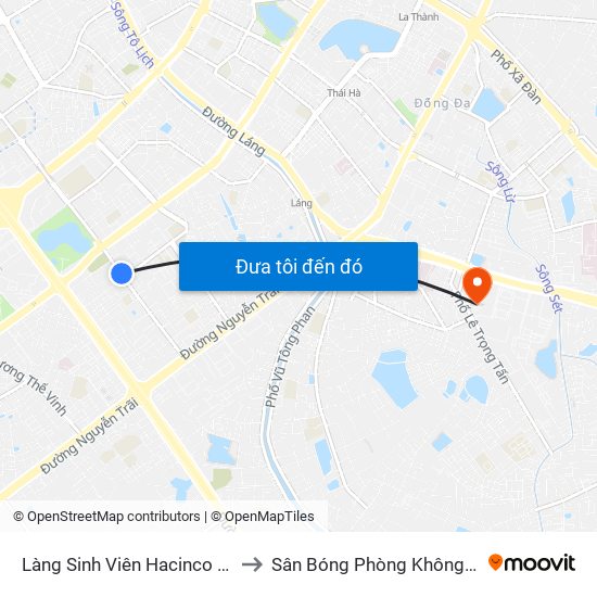 Làng Sinh Viên Hacinco - Nguyễn Tuân to Sân Bóng Phòng Không - Không Quân map