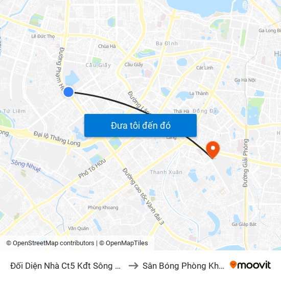 Đối Diện Nhà Ct5 Kđt Sông Đà Mỹ Đình - Phạm Hùng to Sân Bóng Phòng Không - Không Quân map