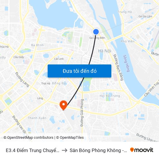 E3.4 Điểm Trung Chuyển Long Biên to Sân Bóng Phòng Không - Không Quân map