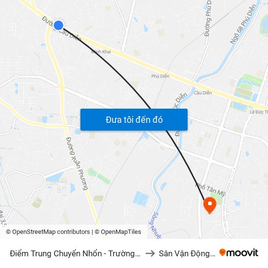 Điểm Trung Chuyển Nhổn - Trường Đại Học Công Nghiệp Hà Nội - Đường 32 to Sân Vận Động Quốc Gia Mỹ Đình map