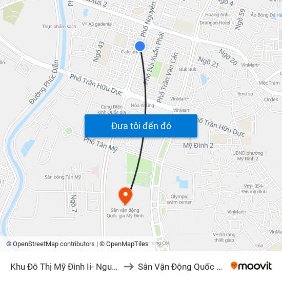 Khu Đô Thị Mỹ Đình Ii- Nguyễn Cơ Thạch to Sân Vận Động Quốc Gia Mỹ Đình map