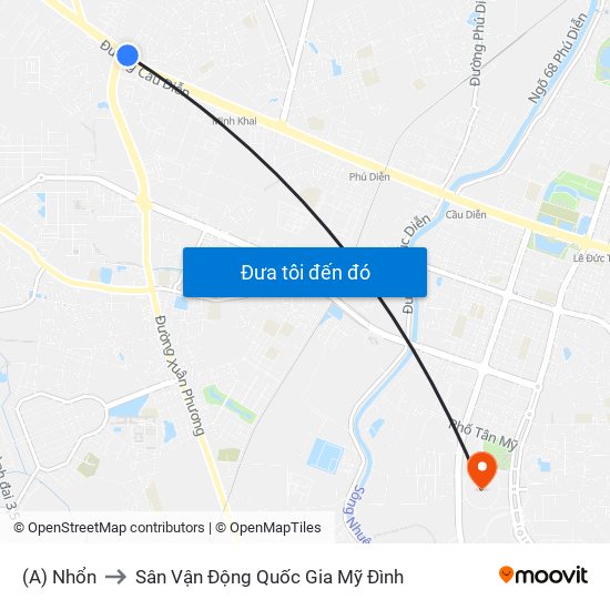 (A) Nhổn to Sân Vận Động Quốc Gia Mỹ Đình map