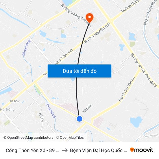 Cổng Thôn Yên Xá - 89 Cầu Bươu to Bệnh Viện Đại Học Quốc Gia Hà Nội map