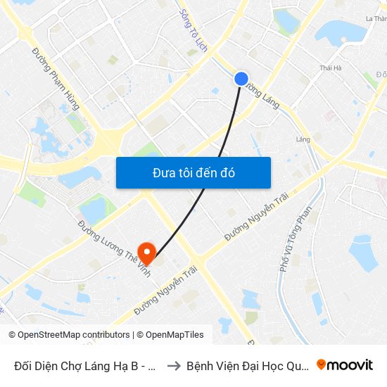 Đối Diện Chợ Láng Hạ B - 564 Đường Láng to Bệnh Viện Đại Học Quốc Gia Hà Nội map