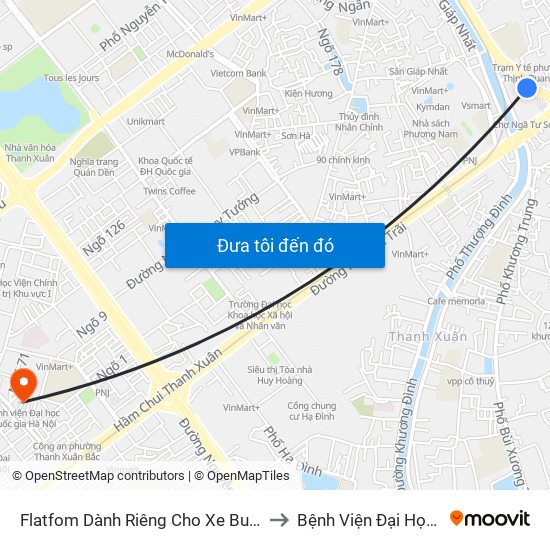 Flatfom Dành Riêng Cho Xe Buýt Trước Nhà 45 Đường Láng to Bệnh Viện Đại Học Quốc Gia Hà Nội map