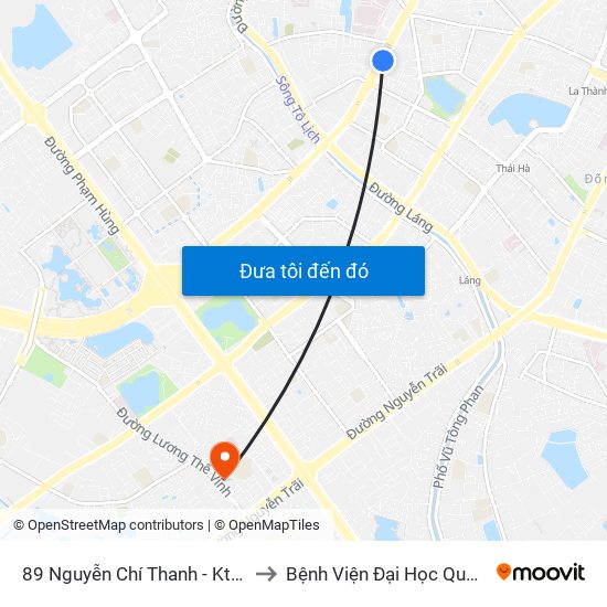 89 Nguyễn Chí Thanh - Ktx Đại Học Luật to Bệnh Viện Đại Học Quốc Gia Hà Nội map