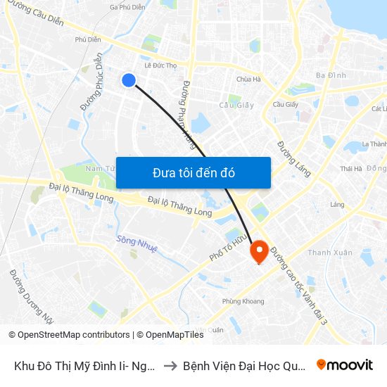 Khu Đô Thị Mỹ Đình Ii- Nguyễn Cơ Thạch to Bệnh Viện Đại Học Quốc Gia Hà Nội map