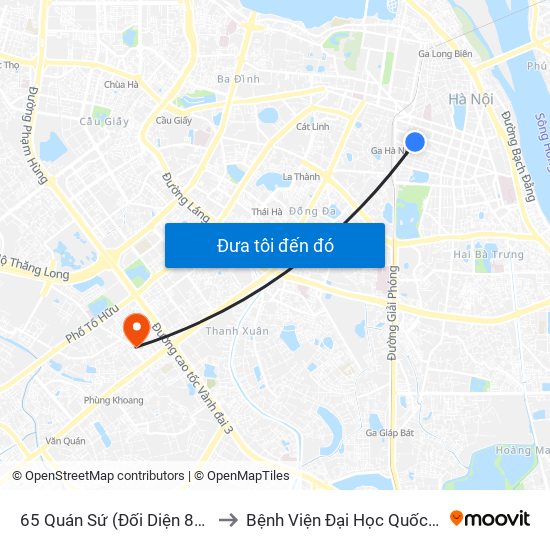 65 Quán Sứ (Đối Diện 80 Quán Sứ) to Bệnh Viện Đại Học Quốc Gia Hà Nội map