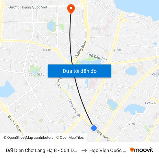 Đối Diện Chợ Láng Hạ B - 564 Đường Láng to Học Viện Quốc Phòng map