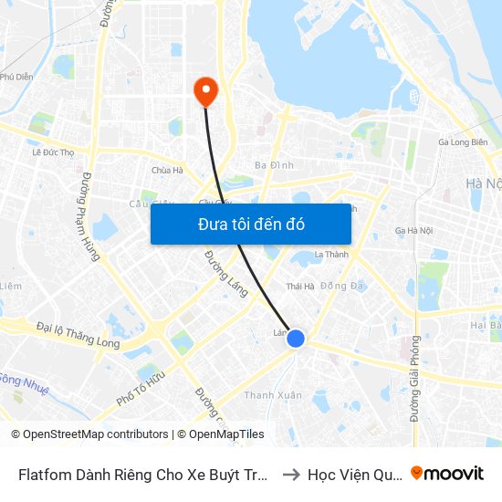 Flatfom Dành Riêng Cho Xe Buýt Trước Nhà 45 Đường Láng to Học Viện Quốc Phòng map