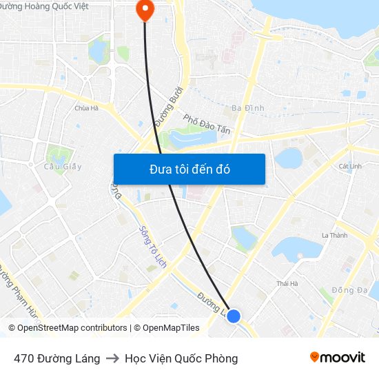 470 Đường Láng to Học Viện Quốc Phòng map