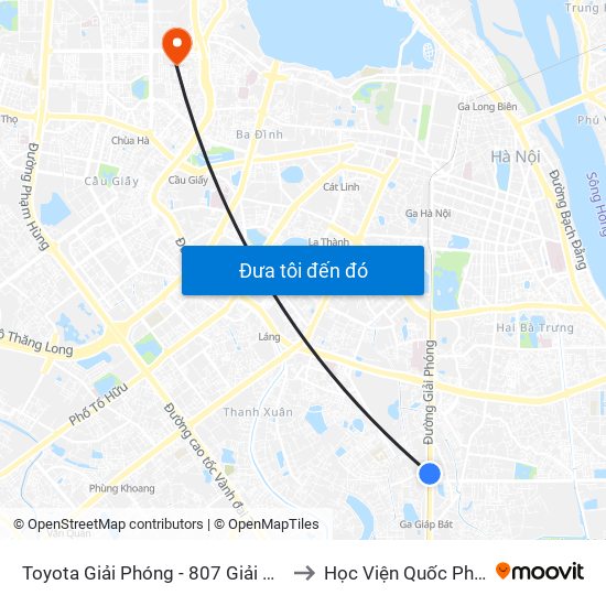 Toyota Giải Phóng - 807 Giải Phóng to Học Viện Quốc Phòng map