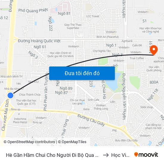 2b Phạm Văn Đồng to Học Viện Quốc Phòng map