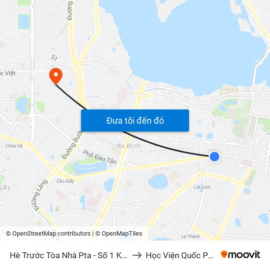 Hè Trước Tòa Nhà Pta - Số 1 Kim Mã to Học Viện Quốc Phòng map