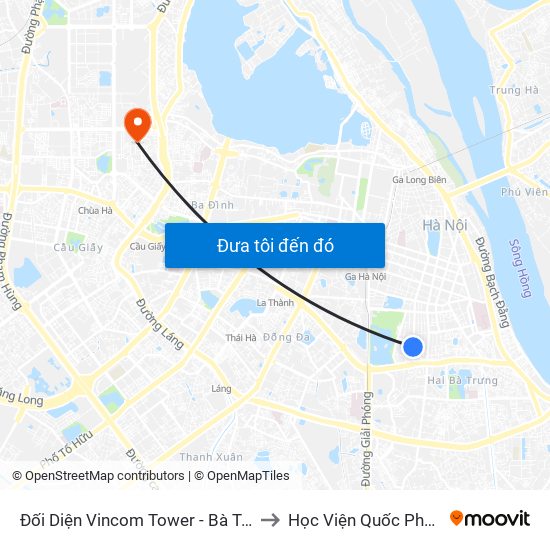 Đối Diện Vincom Tower - Bà Triệu to Học Viện Quốc Phòng map