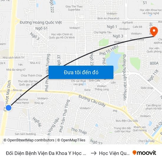 Đối Diện Bệnh Viện Đa Khoa Y Học Cổ Truyền - Phạm Hùng to Học Viện Quốc Phòng map