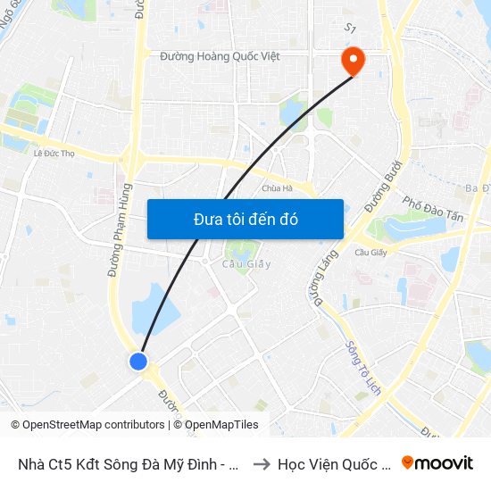 Nhà Ct5 Kđt Sông Đà Mỹ Đình - Phạm Hùng to Học Viện Quốc Phòng map