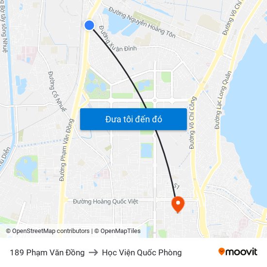 189 Phạm Văn Đồng to Học Viện Quốc Phòng map