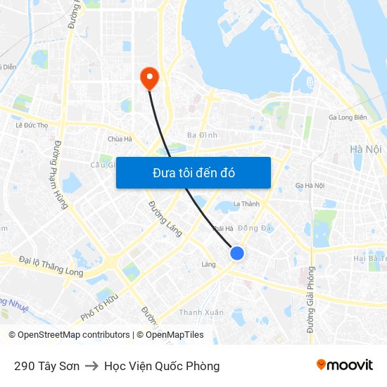 290 Tây Sơn to Học Viện Quốc Phòng map