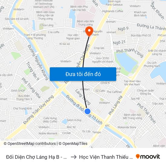 Đối Diện Chợ Láng Hạ B - 564 Đường Láng to Học Viện Thanh Thiếu Niên Việt Nam map