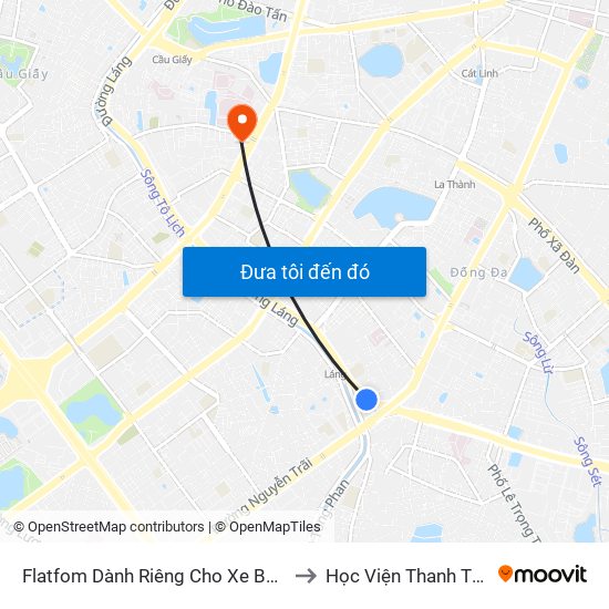 Flatfom Dành Riêng Cho Xe Buýt Trước Nhà 45 Đường Láng to Học Viện Thanh Thiếu Niên Việt Nam map