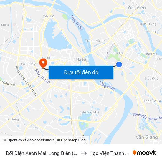 Đối Diện Aeon Mall Long Biên (Cột Điện T4a/2a-B Đường Cổ Linh) to Học Viện Thanh Thiếu Niên Việt Nam map