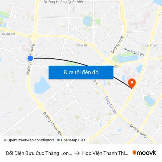 Đối Diện Bưu Cục Thăng Long - Đường Phạm Hùng to Học Viện Thanh Thiếu Niên Việt Nam map