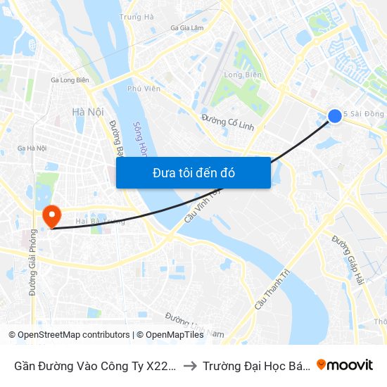 Gần Đường Vào Công Ty X22 - 705 Nguyễn Văn Linh to Trường Đại Học Bách Khoa Hà Nội map