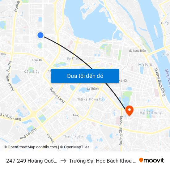 247-249 Hoàng Quốc Việt to Trường Đại Học Bách Khoa Hà Nội map