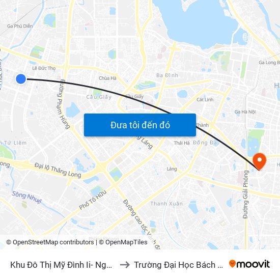 Khu Đô Thị Mỹ Đình Ii- Nguyễn Cơ Thạch to Trường Đại Học Bách Khoa Hà Nội map